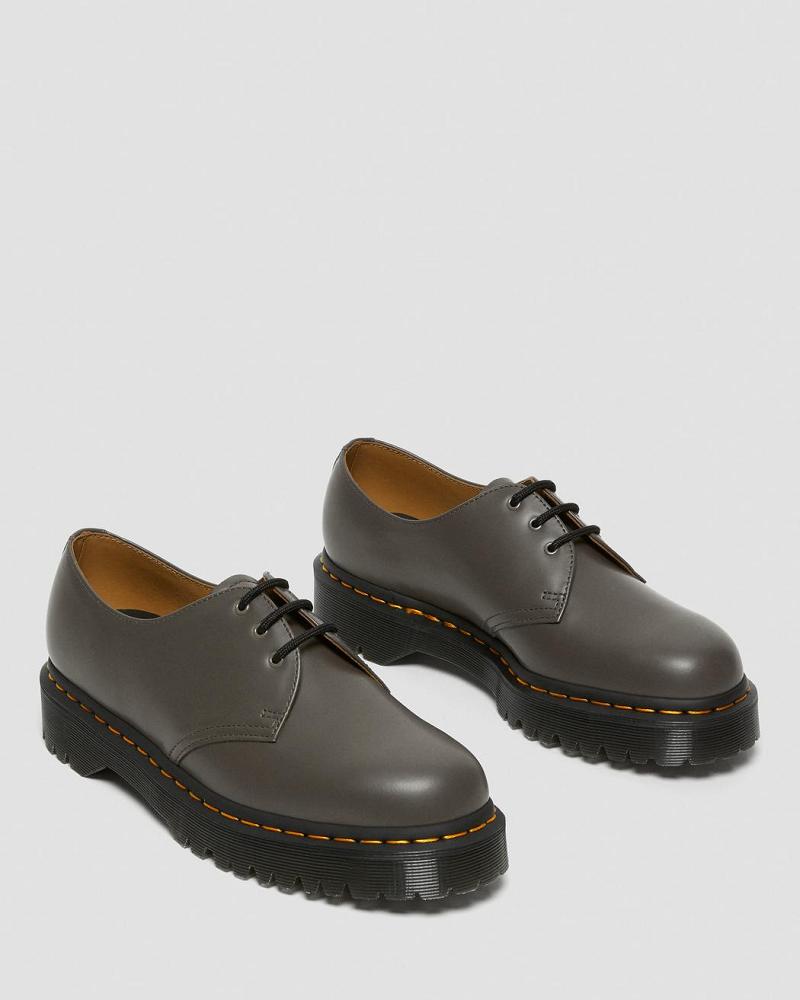 Dr Martens 1461 Bex Smooth Leren Oxford Schoenen Heren Khaki Grijs | NL 229KOR